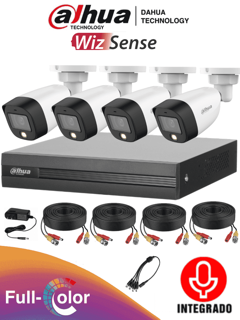 Kit-de-4-Camaras-de-2-Megapixeles-full-color-con-Microfono-integrado